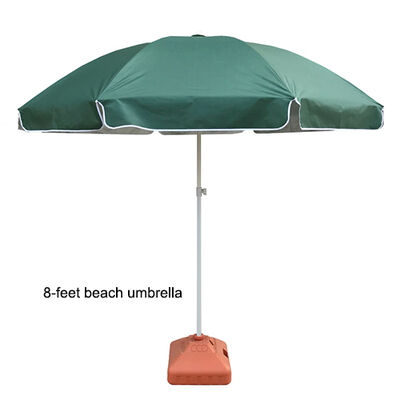 Outdoor Double Rib 8 Foot Sunshade Beach Umbrella Canopy
